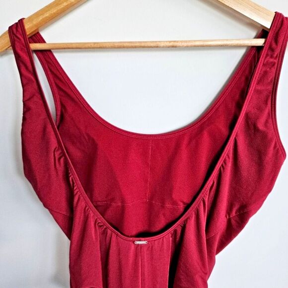 Abercrombie & Fitch Maroon High Cut Scoop Back One Piece Swimsuit L - Picture 7 of 11